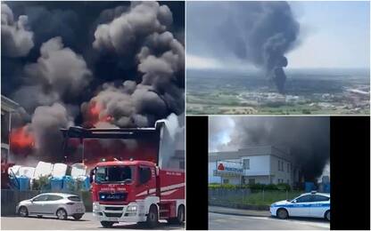 Incendio a Fidenza, devastato capannone azienda di materiale plastico