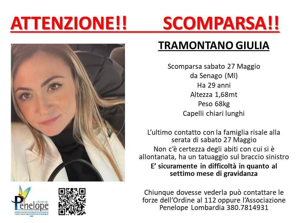 Giulia Tramontano scomparsa a Milano, è incinta al settimo mese