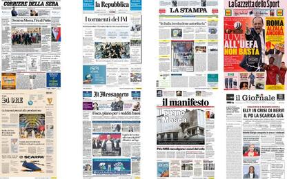 Le prime pagine dei quotidiani di oggi 31 maggio: la rassegna stampa
