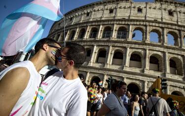Partecipants attend a gay pride parade as part of ''Roma Pride" in Rome, Italy, 08 June 2019.
ANSA/MASSIMO PERCOSSI