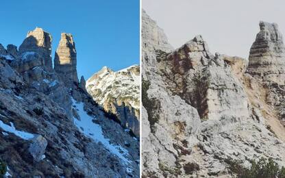 Dolomiti, frana sul Carega: crolla la guglia dell'Omo
