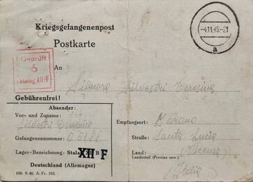 Vicenza, dopo 80 anni riceve cartolina del papà internato in Germania