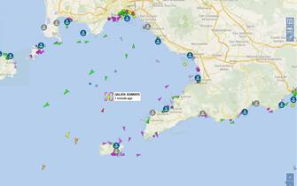 Il mercantile turco Galata Seaways, partito dal porto di Topcular, in Turchia, il 7 giugno e diretto in Francia, che è stato sequestrato da migranti clandestini nascosti a bordo del natante, 09 giugno 2023. A quanto si è appreso, gli assaltatori hanno usato armi bianche.  NPK  www.vesselfinder.com  +++ATTENZIONE LA FOTO NON PUO' ESSERE PUBBLICATA O RIPRODOTTA SENZA L'AUTORIZZAZIONE DELLA FONTE DI ORIGINE CUI SI RINVIA+++   +++NO SALES; NO ARCHIVE; EDITORIAL USE ONLY++