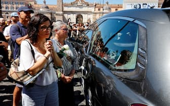 Funerali della scrittrice Michela Murgia, Chiesa degli Artisti, Roma 12 agosto 2023. ANSA/FABIO FRUSTACI 