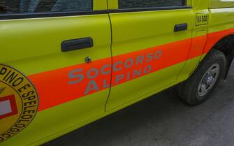 July 2021 Reggio Emilia, Italy: Special emergency car for saving people in the mountains. Soccorso Alpino