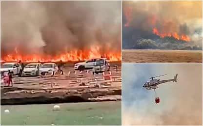Incendi in Sicilia, turisti in fuga via mare a Scopello. FOTO