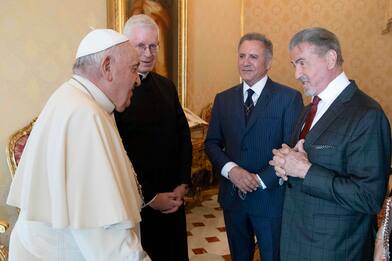 Papa Francesco riceve Sylvester Stallone in Vaticano