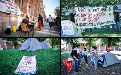 Caro affitti, studenti tornano in tenda davanti alle università. FOTO