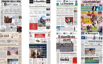 Le prime pagine dei quotidiani di oggi 26 settembre: rassegna stampa