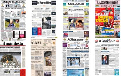 Le prime pagine dei quotidiani di oggi 28 settembre: rassegna stampa