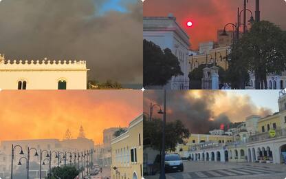 Lecce, vasto incendio a Santa Cesarea Terme: case evacuate. FOTO
