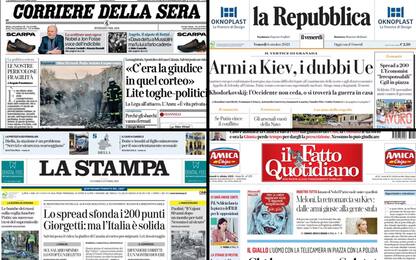 Le prime pagine dei quotidiani di oggi 6 ottobre: la rassegna stampa