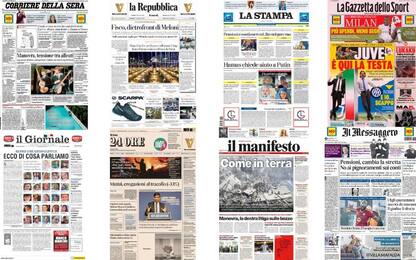 Le prime pagine dei quotidiani di oggi 27 ottobre: la rassegna stampa