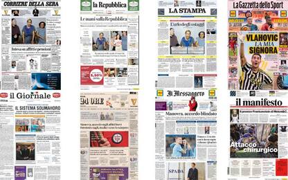 Le prime pagine dei quotidiani di oggi 31 ottobre: la rassegna stampa