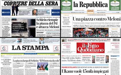 Le prime pagine dei quotidiani di oggi 12 novembre: la rassegna stampa