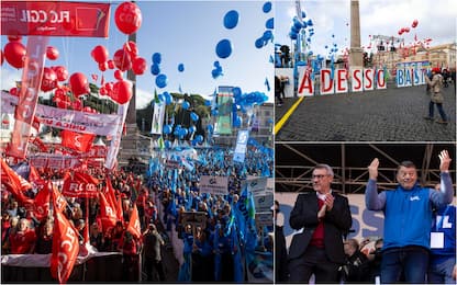 Sciopero Landini: "Piazze strapiene contro attacco a democrazia". FOTO