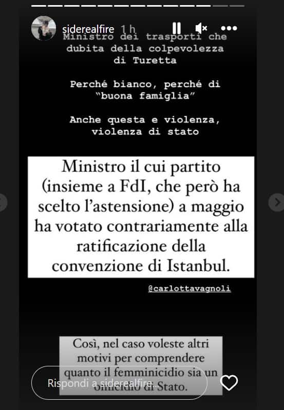 La risposta della sorella di Giulia Cecchettin al ministro Salvini