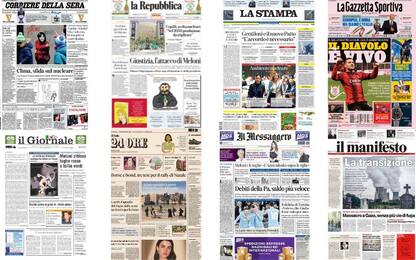 Le prime pagine dei quotidiani di oggi 3 dicembre: la rassegna stampa