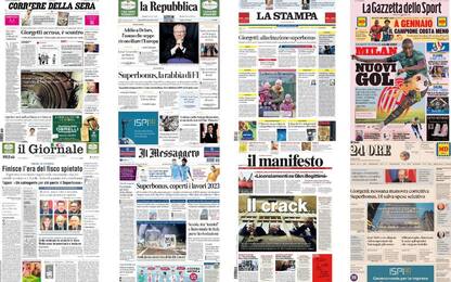 Le prime pagine dei quotidiani di oggi 28 dicembre: la rassegna stampa