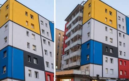 Trento, un quadro di Mondrian alto 7 piani: un condominio cambia look