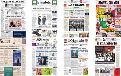 Le prime pagine dei quotidiani di oggi 6 gennaio: la rassegna stampa