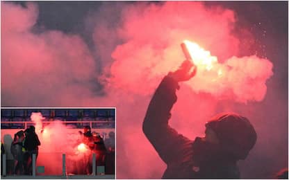 Lazio-Roma, tensioni tra tifosi. Lanci di pietre e cariche: 3 fermati
