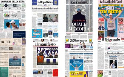 Le prime pagine dei quotidiani di oggi 27 gennaio: la rassegna stampa