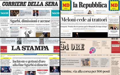 Le prime pagine dei quotidiani di oggi 3 febbraio