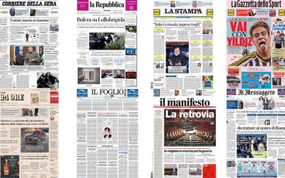 Le prime pagine dei quotidiani di oggi 9 febbraio: la rassegna stampa