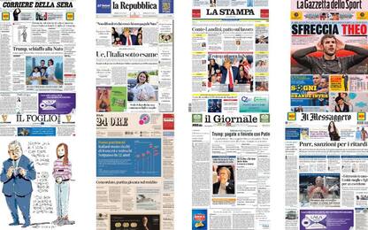 Le prime pagine dei quotidiani di oggi 12 febbraio: la rassegna stampa