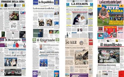 Le prime pagine dei quotidiani di oggi 13 febbraio: la rassegna stampa