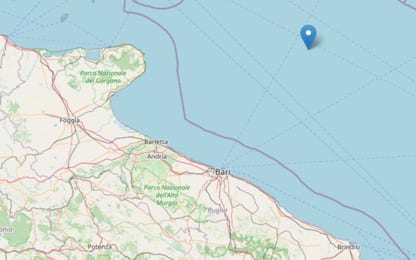 Terremoto in Puglia, scossa di magnitudo 4.7: epicentro nell'Adriatico