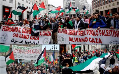 Cortei pro Palestina, da Milano a Roma ancora in migliaia nelle piazze