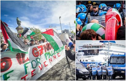 Corteo pro Palestina e contro il G7 a Napoli, tensioni con la polizia