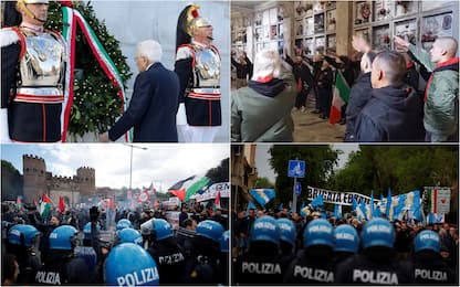 25 Aprile, tensioni ebrei-pro Palestina. A Varese saluti romani. LIVE