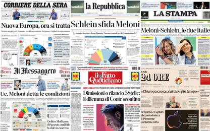 Le prime pagine dei quotidiani di oggi 11 giugno: la rassegna stampa