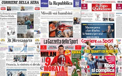 Le prime pagine dei quotidiani di oggi 9 luglio: la rassegna stampa