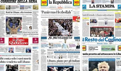 Le prime pagine dei quotidiani di oggi 29 luglio: la rassegna stampa