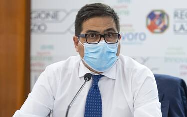 L'assessore alla Sanità della Regione Lazio, Alessio D'Amato, nel corso della presentazione dei nuovi test sierologici che saranno effettuati in Regione, Roma 22 luglio 2020.     ANSA/MAURIZIO BRAMBATTI