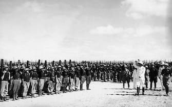 ETHIOPIA - JANUARY 02:  During The Occupation Of Ethiopia From October 1935 To March 1936, General Rodolfo Graziani, Major Of The Fascist Troops On The Southern Front, Inspecting The Tibre Division Of The Italian Army.  (Photo by Keystone-France/Gamma-Keystone via Getty Images)