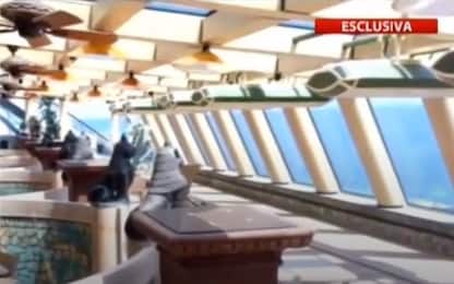 Costa Concordia, l'interno della nave dopo il rigalleggiamento. VIDEO