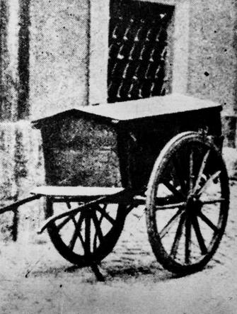scavenger cart like the one that was used to transport the children to the Via Rasella bombing, Rome, 1944