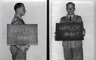 Nazi War Criminal and SS Officer Herbert Kappler, photo taken by the Allies on May 9, 1945 in Italy
