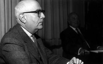 (GERMANY OUT) Adorno, Theodor W.   (*11.09.1903-06.08.1969+)  , Philosoph, Soziologe, D, - Portrait, - 1964  (Photo by Harry Croner / ullstein bild via Getty Images)