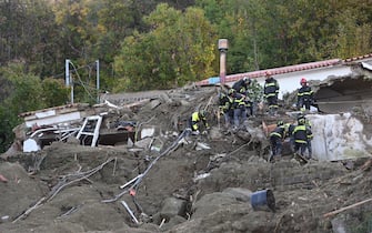 Rescuers at work amid the rubble and mud during search and rescue operations in Casamicciola, Ischia island, Italy, 28 November 2022. The death toll from Saturday's landslide on the Gulf of Naples island of Ischia rose to eight on Monday when the body of a another victim, a man, was recovered, as rescue workers continued the search for four people who are missing. A newborn baby and two other children are among the confirmed victims of the disaster. Four people are injured and 230 are homeless after a massive avalanche of mud and debris hit the town of Casamicciola Terme following intense rain. ANSA/ CIRO FUSCO