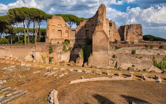 Italy, Rome, Palatine Hill, Hippodrome of Domitian or Stadio Palatino, ancient Roman stadium