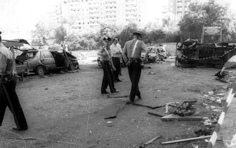 20020718 - PALERMO - CRO - BORSELLINO, 10 ANNI DOPO. Una foto di archivio di via D'Amelio dove il giudice Paolo Borsellino fu ucciso dalla mafia .  ARCHIVIO - ANSA - KRZ