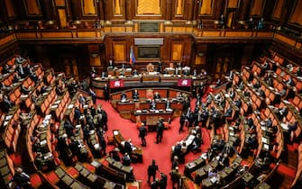 Voto finale sul ddl di bilancio 2021, Senato, Roma 30 dicembre 2020. ANSA / FABIO FRUSTACI