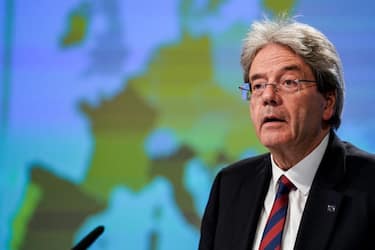 European Commissioner for the Economy Paolo Gentiloni gives a press conference on the Spring 2020 Economic Forecast in Brussels on May 6, 2020. (Photo by Kenzo TRIBOUILLARD / POOL / AFP) (Photo by KENZO TRIBOUILLARD/POOL/AFP via Getty Images)