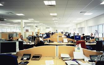 Open plan office. (Photo by Geoff Doran/Construction Photography/Avalon/Getty Images)